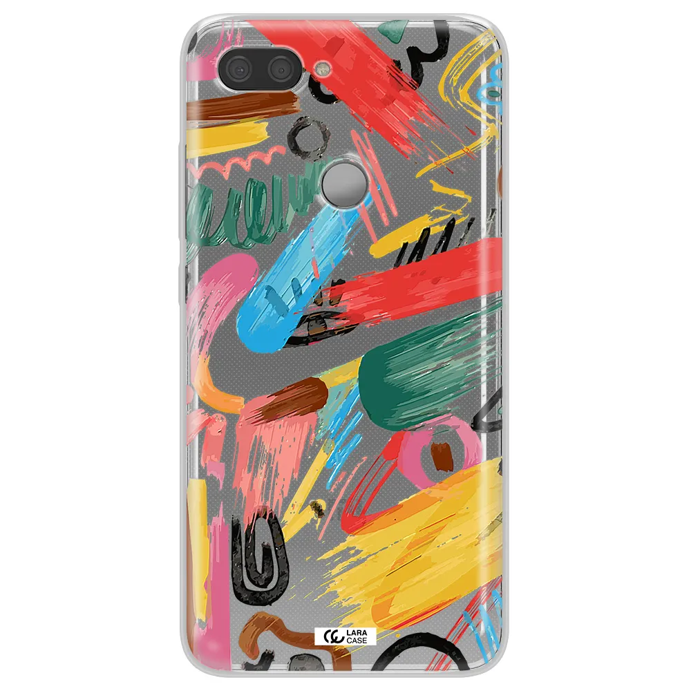 Oil Paint Abstract Xiaomi Mi 8 Lite Clear TPU Case