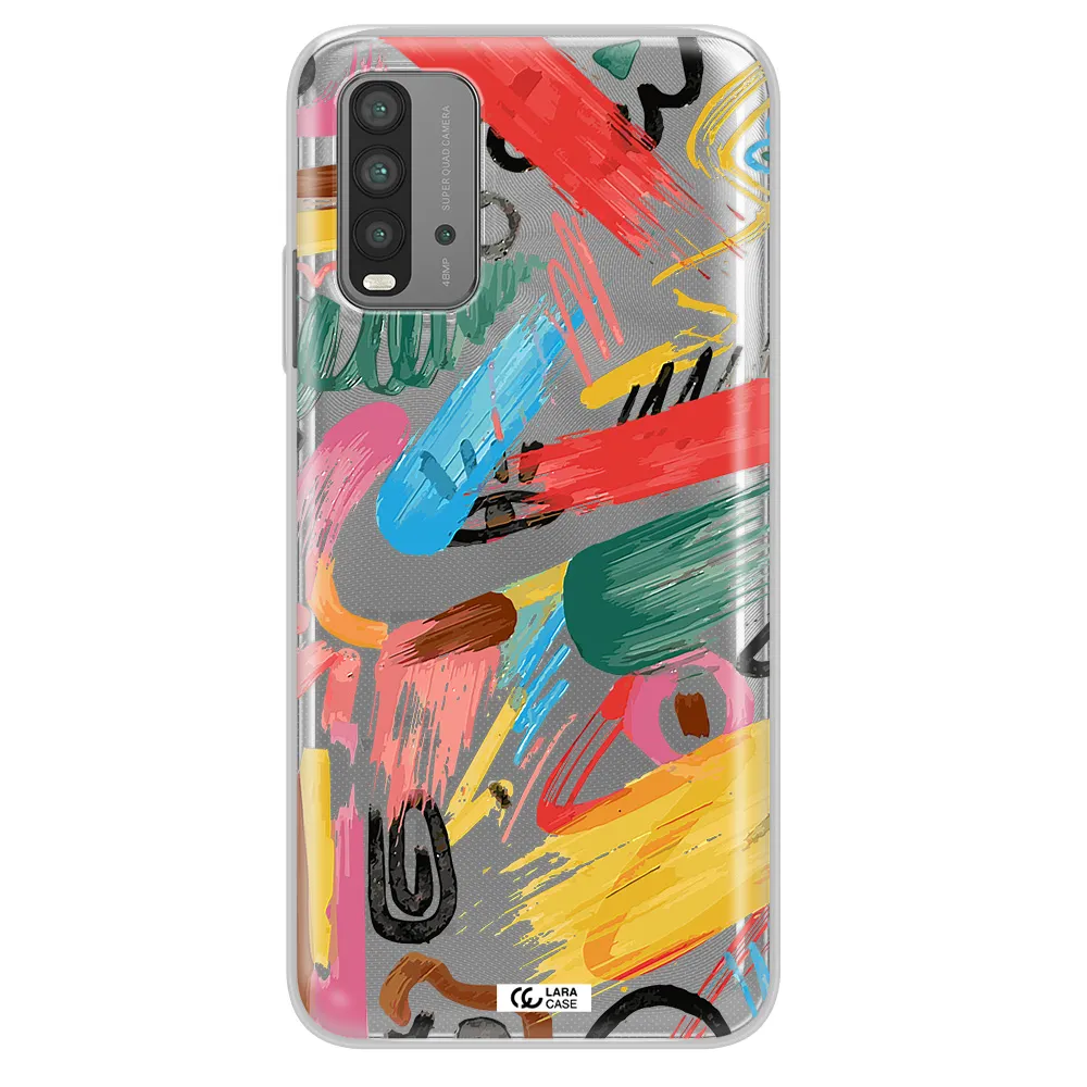 Oil Paint Abstract Xiaomi Redmi 9T Clear TPU Case