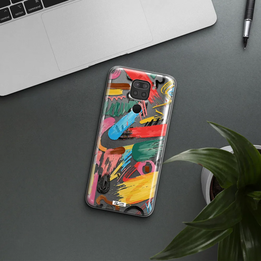Oil Paint Abstract Xiaomi Redmi Note 9 Clear TPU Case