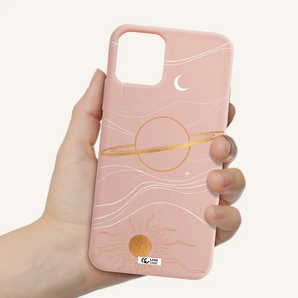 Saturn Apple iPhone 11 pro Silicone pastel pink Case