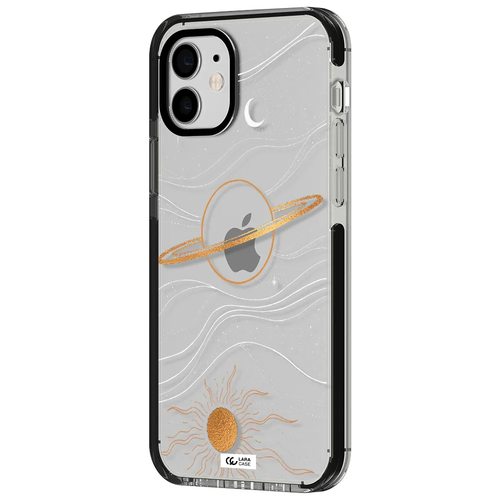 Saturn Apple iPhone 12 impact black border Case