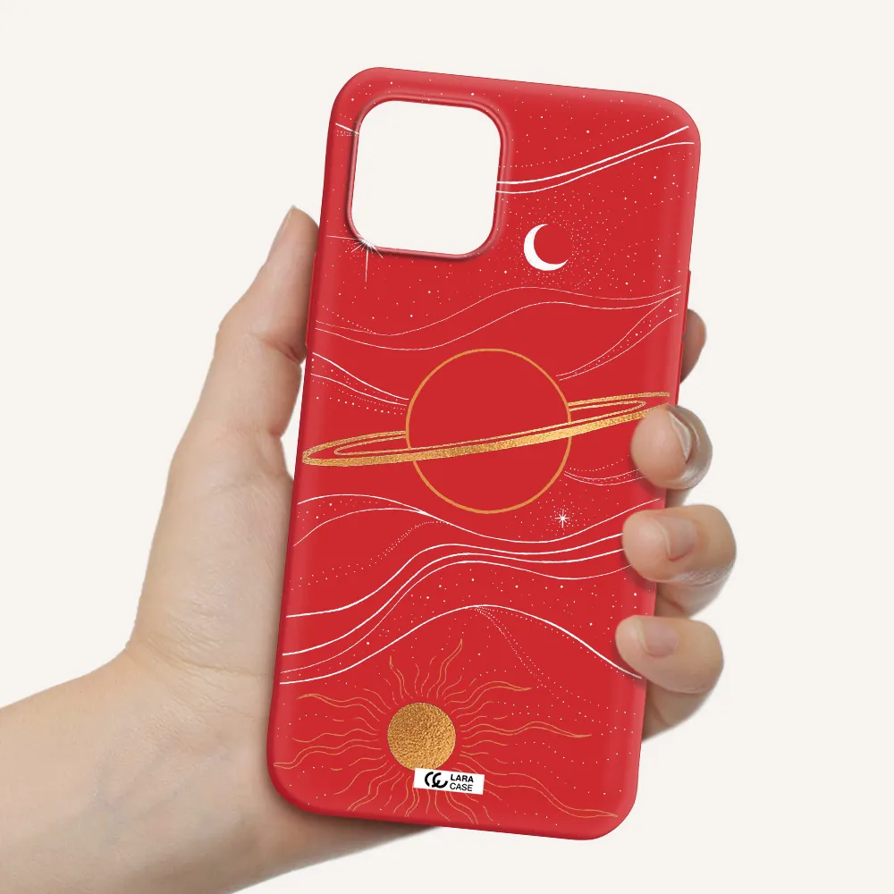 Saturn Apple iPhone 12 mini Silicone Imperial Red Case