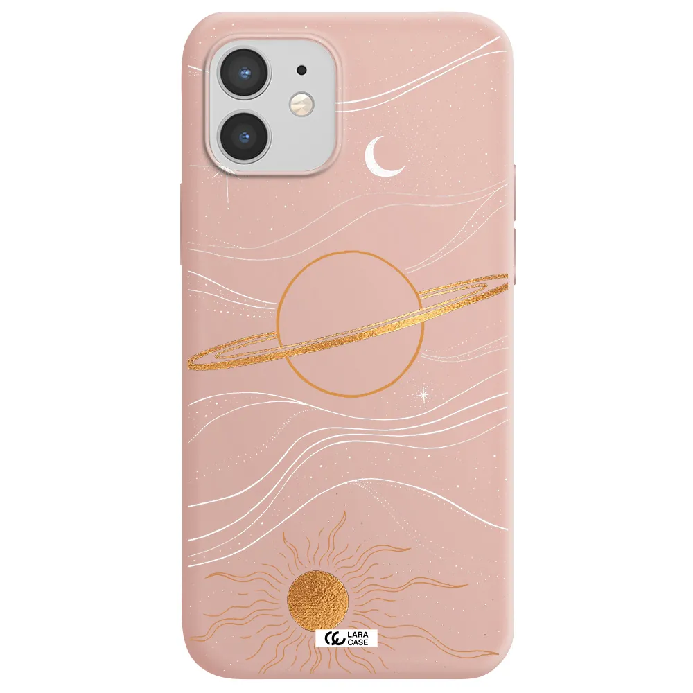 Saturn Apple iPhone 12 mini Silicone pastel pink Case