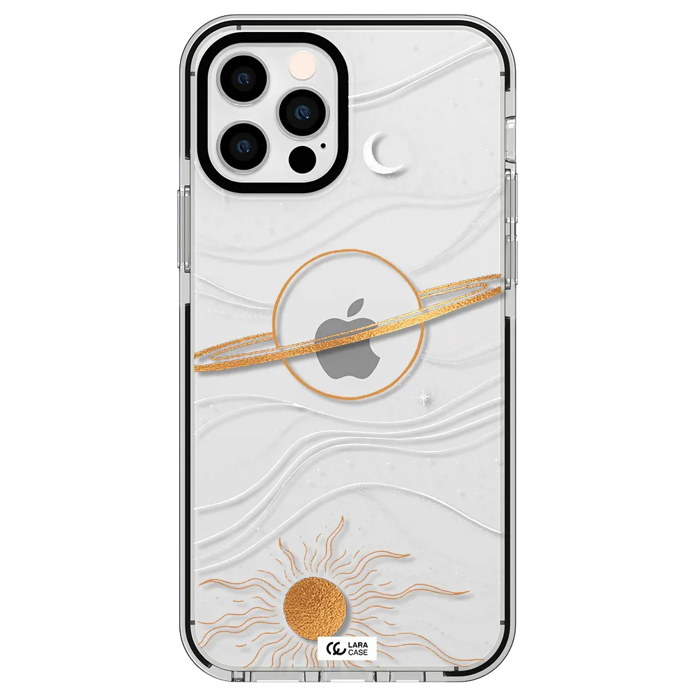 Saturn Apple iPhone 12 pro impact black border Case