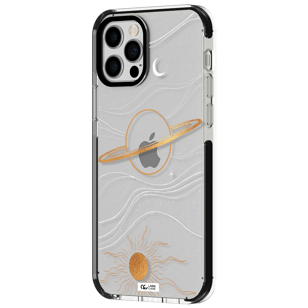 Saturn Apple iPhone 12 pro impact black border Case