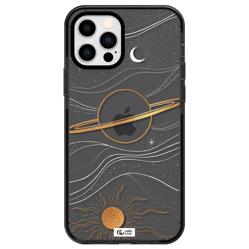 Saturn Apple iPhone 12 pro impact Smoke Black Case