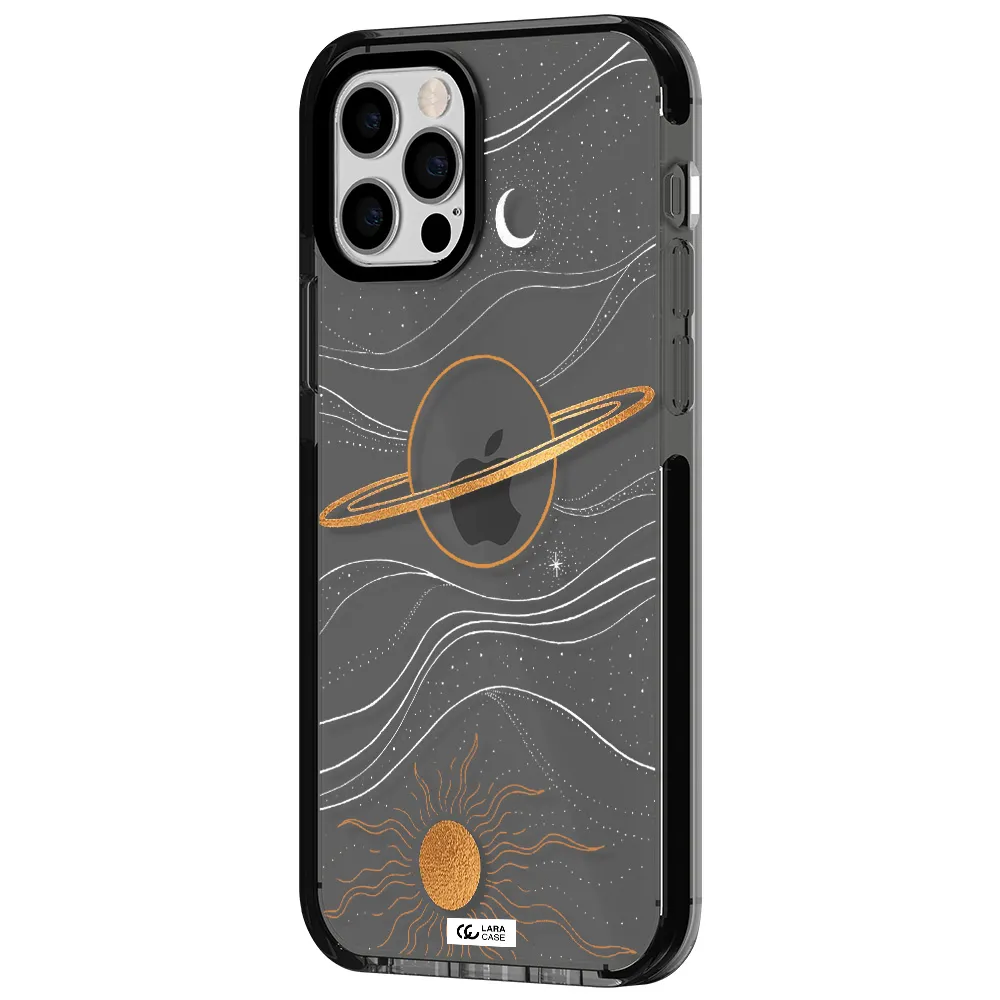 Saturn Apple iPhone 12 pro impact Smoke Black Case