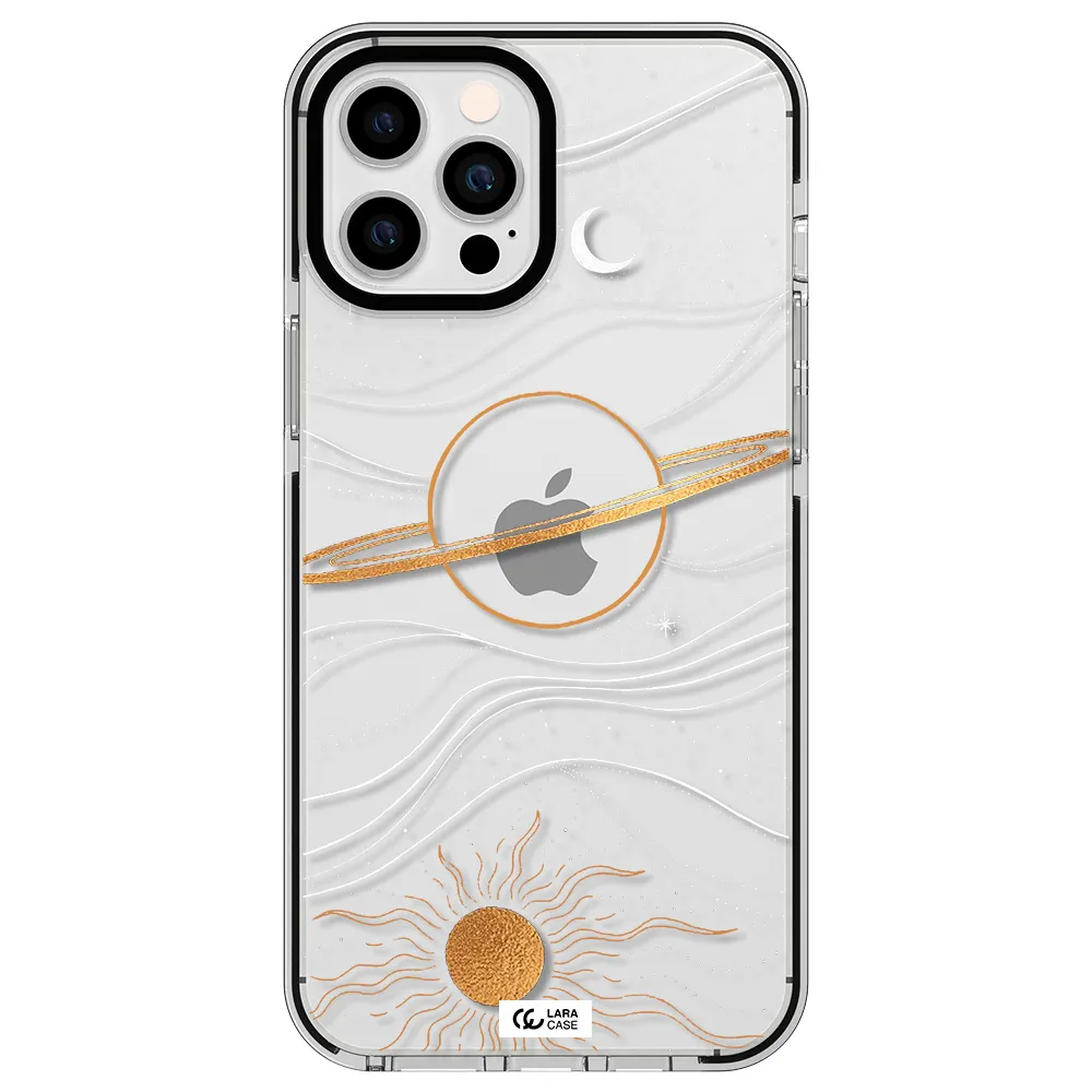 Saturn Apple iPhone 12 pro max impact black border Case