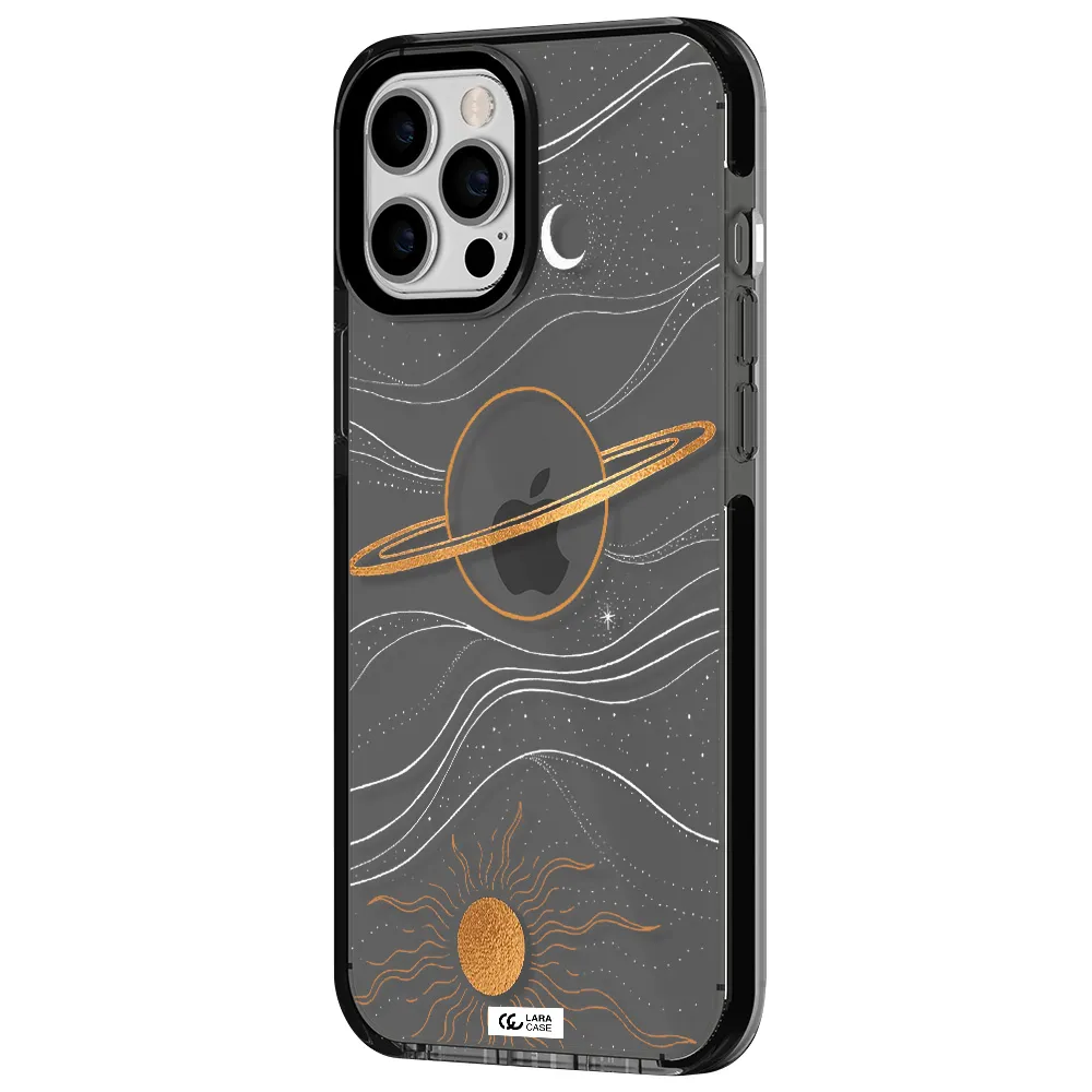 Saturn Apple iPhone 12 pro max impact Smoke Black Case