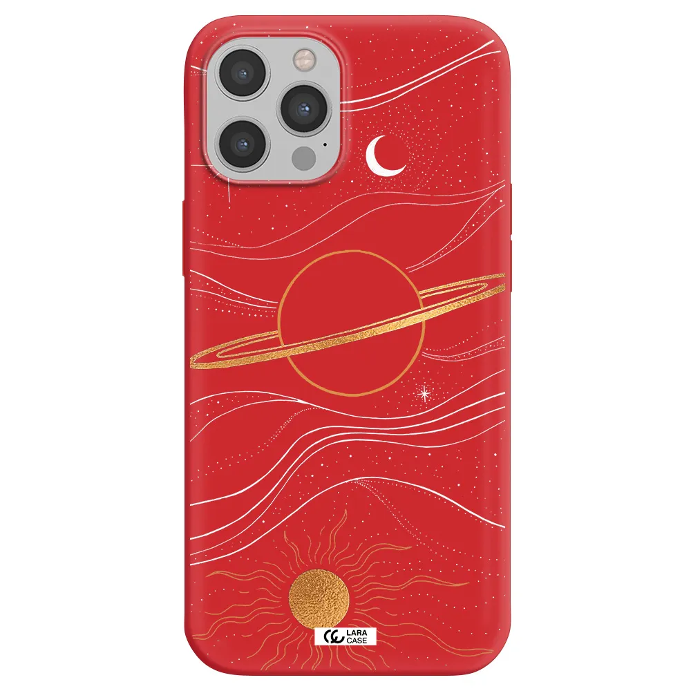 Saturn Apple iPhone 12 pro max Silicone Imperial Red Case