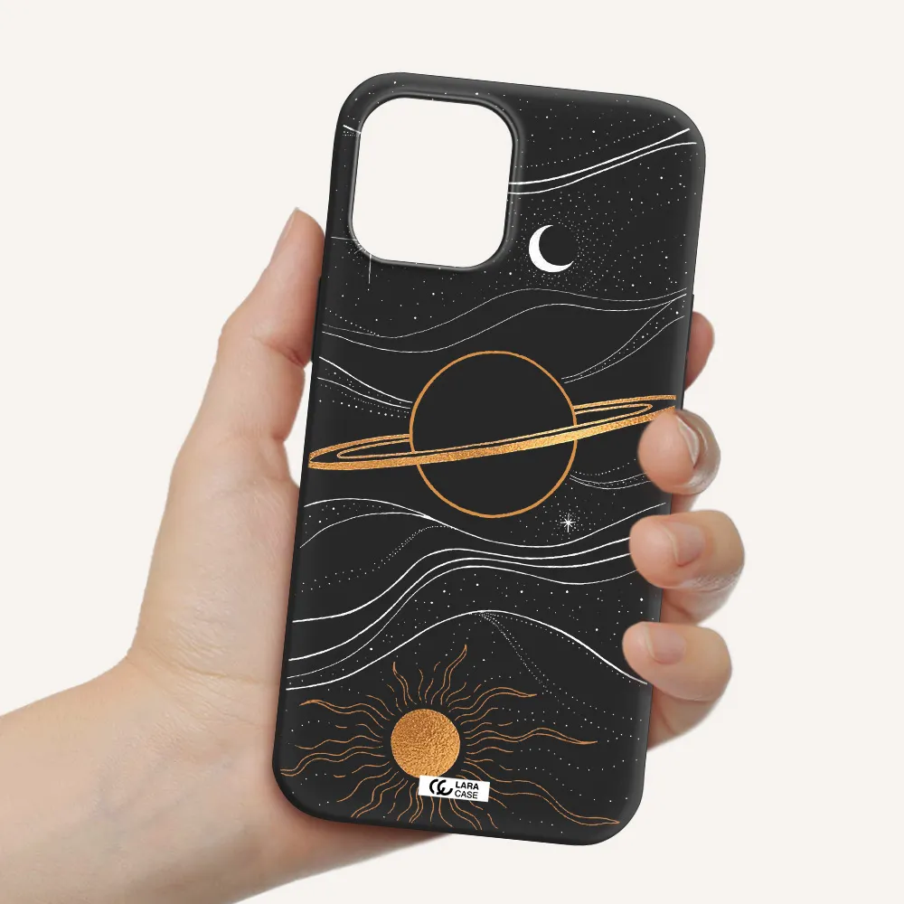 Saturn Apple iPhone 12 pro Silicone black Case