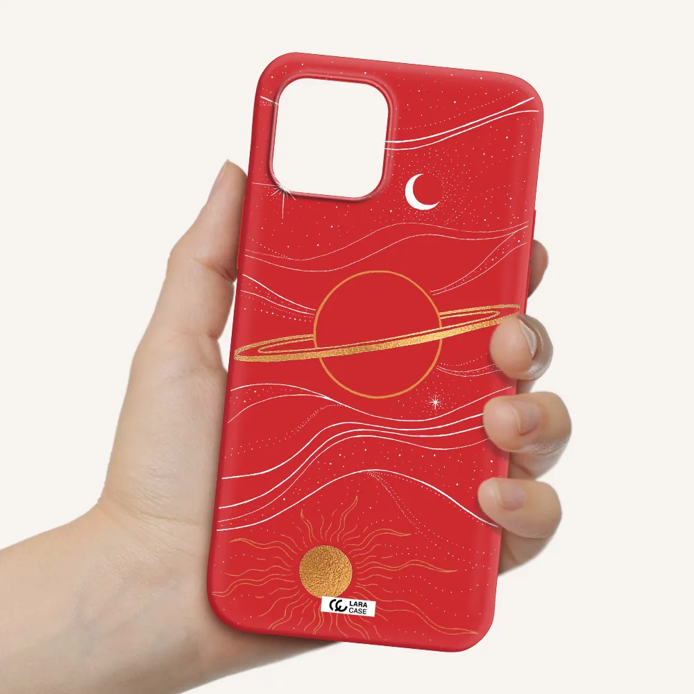 Saturn Apple iPhone 12 Silicone Imperial Red Case