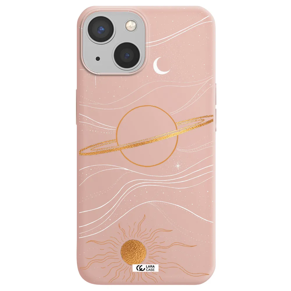 Saturn Apple iPhone 13 Silicone pastel pink Case
