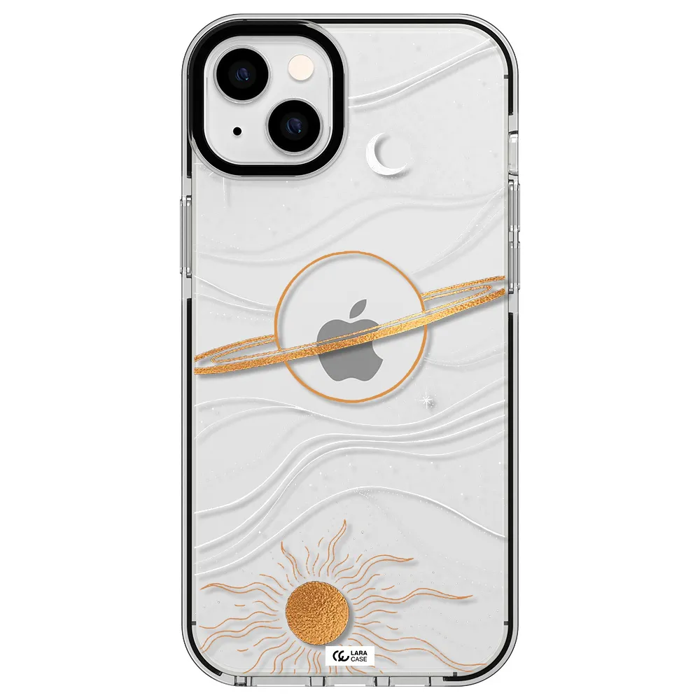 Saturn Apple iPhone 14 plus impact black border Case