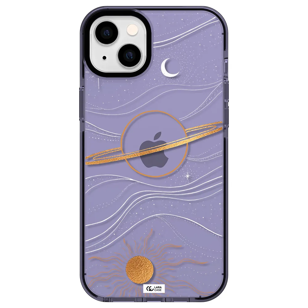 Saturn Apple iPhone 14 plus impact Lilac Case