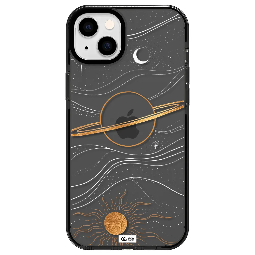Saturn Apple iPhone 14 plus impact Smoke Black Case