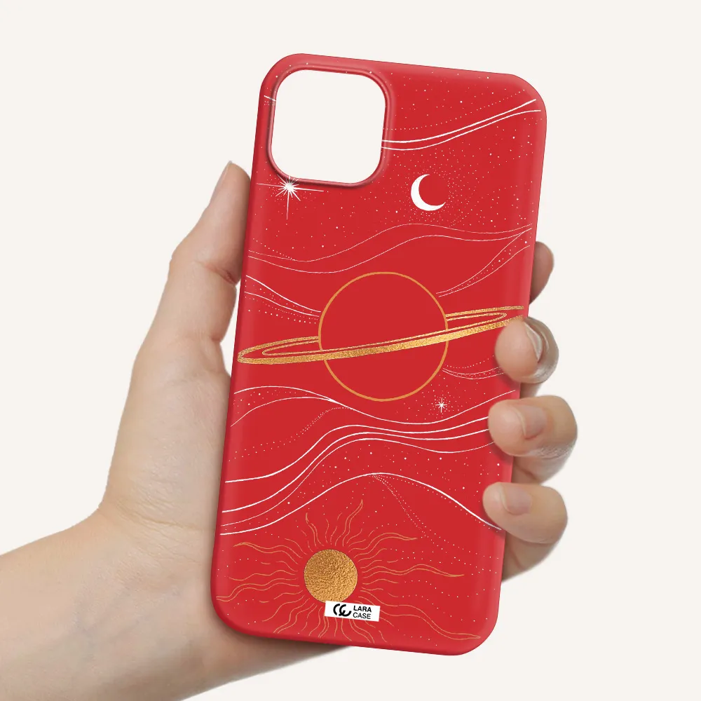 Saturn Apple iPhone 14 plus Silicone Imperial Red Case