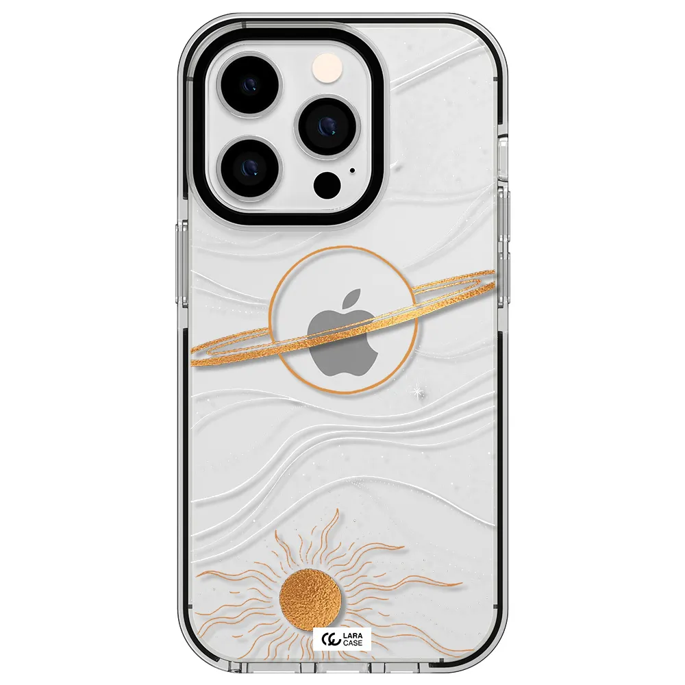 Saturn Apple iPhone 14 pro impact black border Case