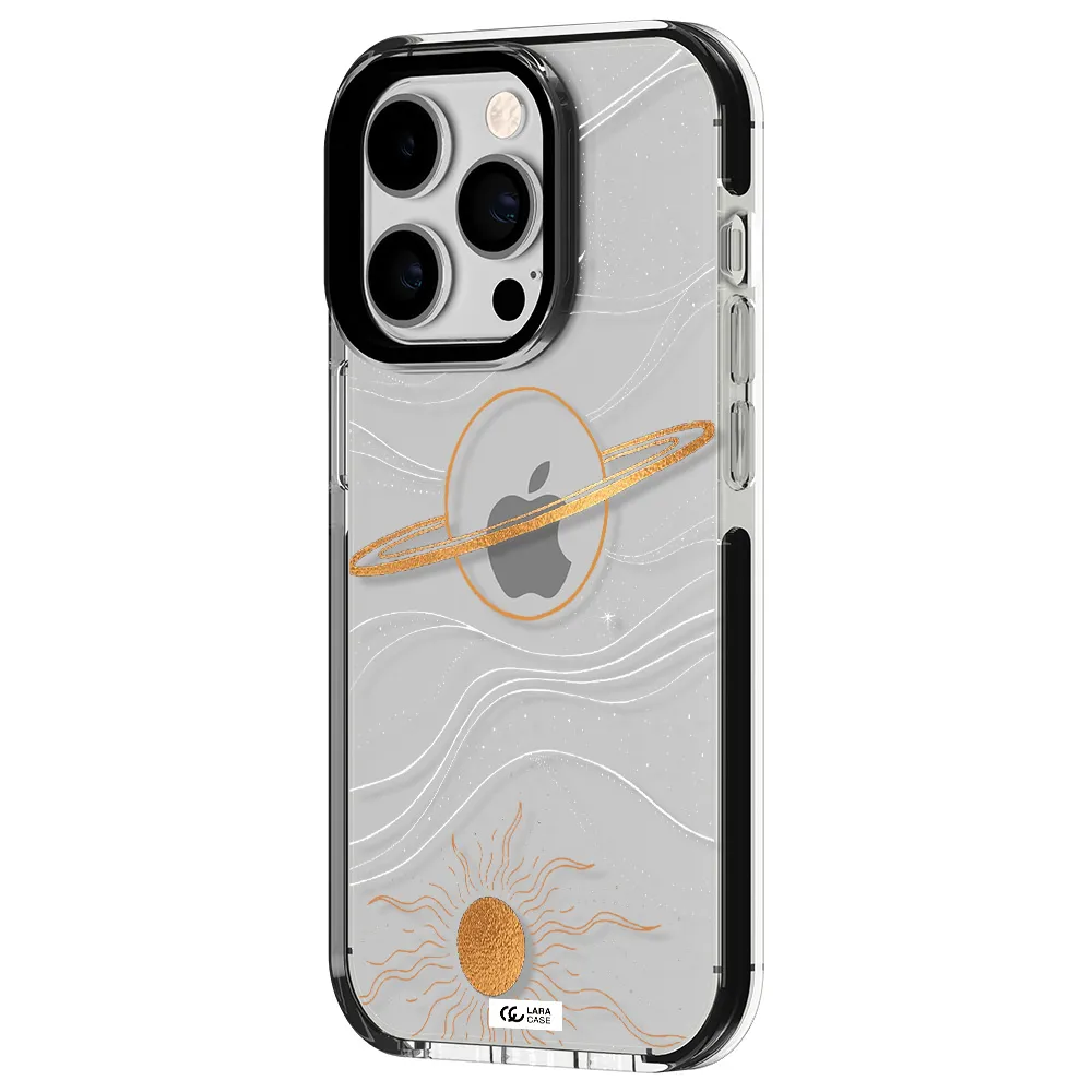 Saturn Apple iPhone 14 pro impact black border Case