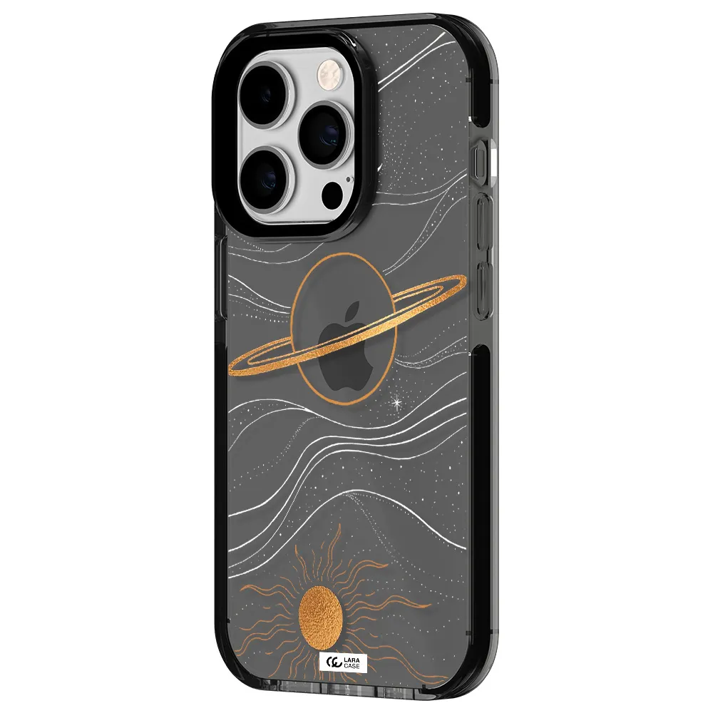 Saturn Apple iPhone 14 pro impact Smoke Black Case