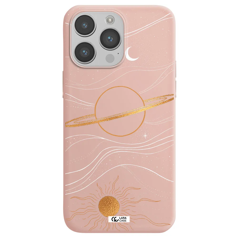 Saturn Apple iPhone 14 pro max Silicone pastel pink Case
