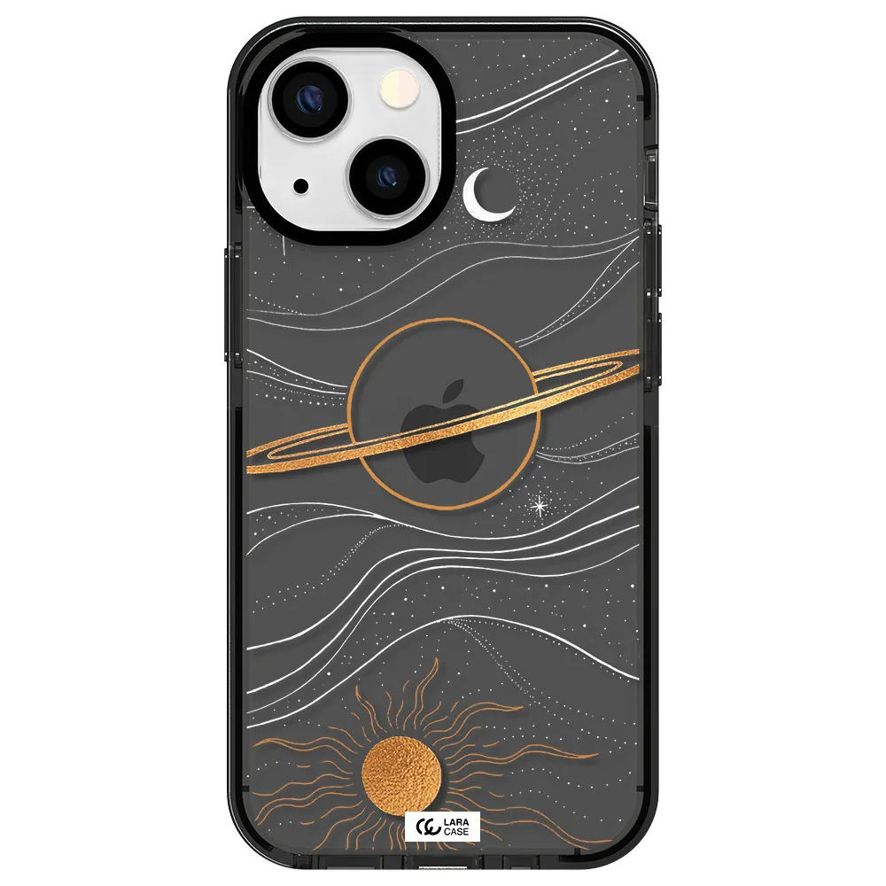 Saturn Apple iPhone 15 impact Smoke Black Case