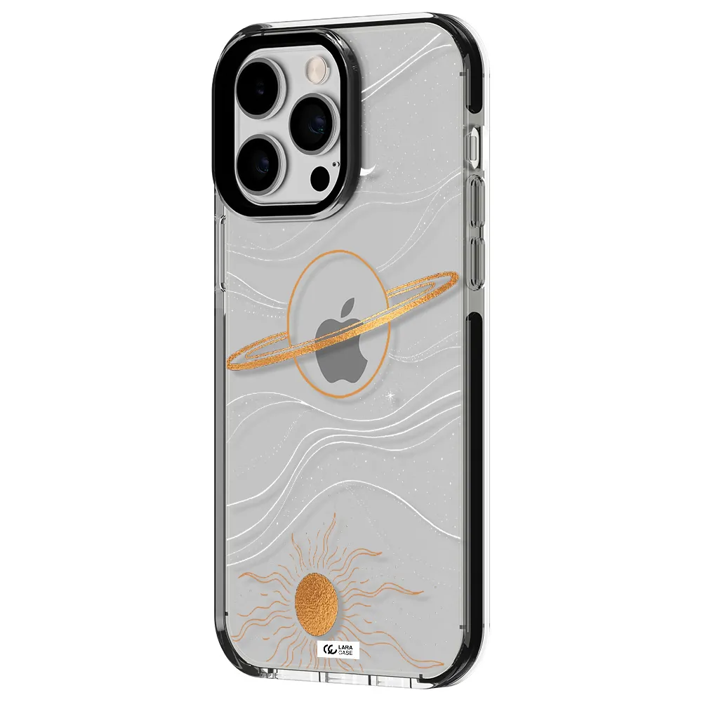 Saturn Apple iPhone 15 Pro Max impact black border Case