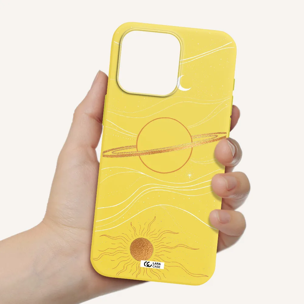 Saturn Apple Iphone 15 Pro max Silicone canary yellow Case