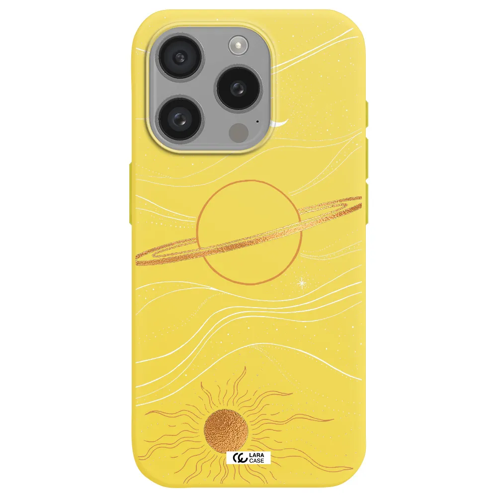 Saturn Apple Iphone 15 Pro Silicone Canary Yellow Case