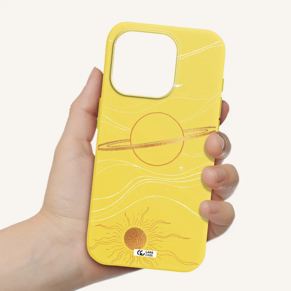 Saturn Apple Iphone 15 Pro Silicone Canary Yellow Case