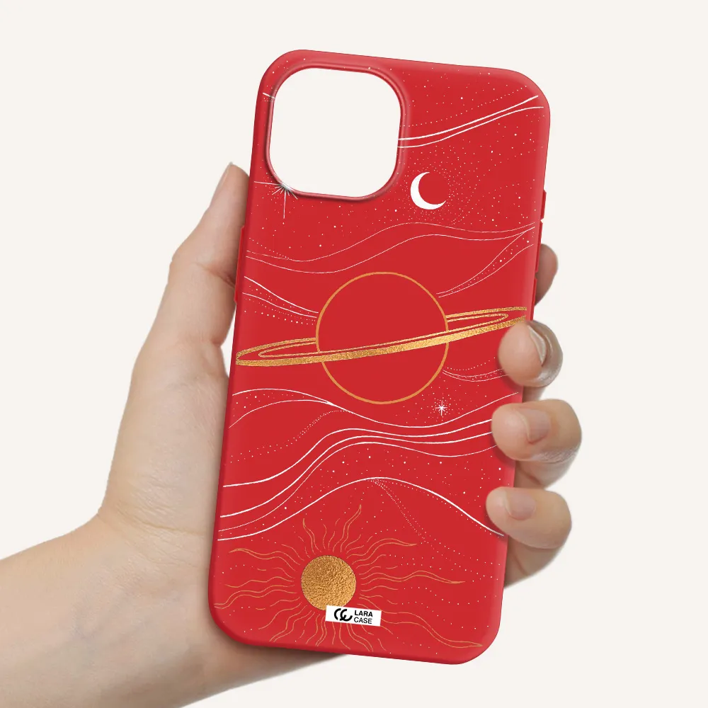 Saturn Apple Iphone 15 Silicone Imperial Red Case