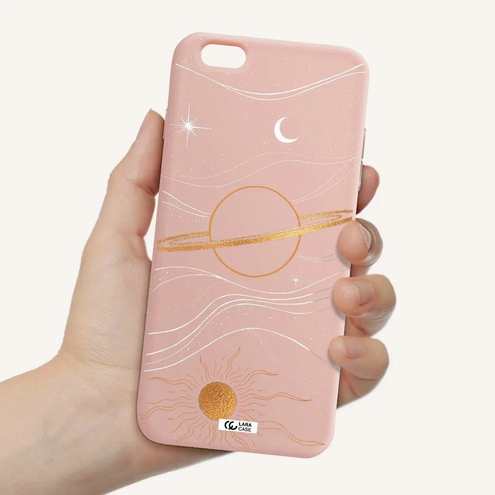 Saturn Apple iPhone 6 plus Silicone pastel pink Case