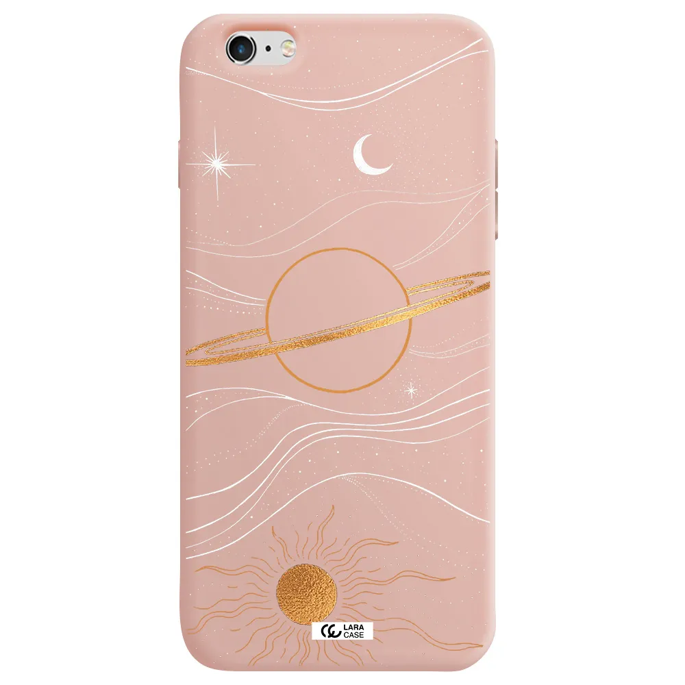 Saturn Apple iPhone 6 s plus Silicone pastel pink Case