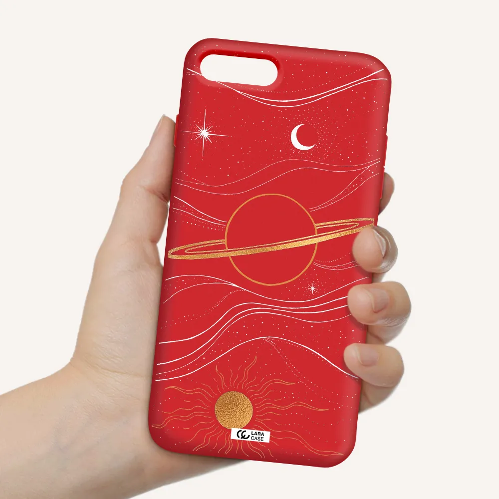 Saturn Apple iPhone 7 plus Silicone Imperial Red Case