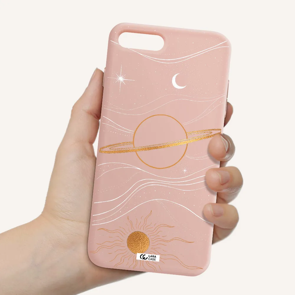 Saturn Apple iPhone 7 plus Silicone pastel pink Case