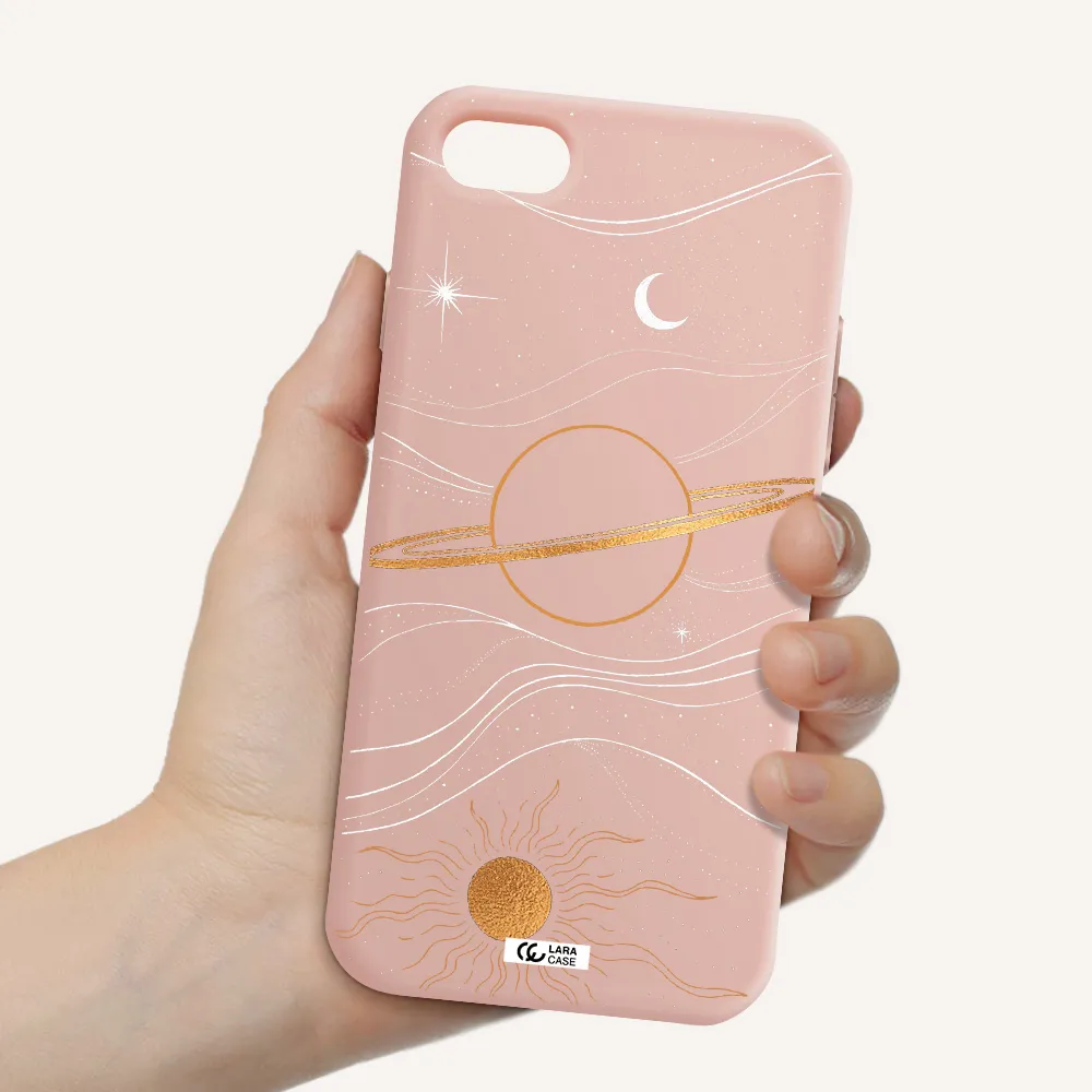 Saturn Apple iPhone 7 Silicone pastel pink Case