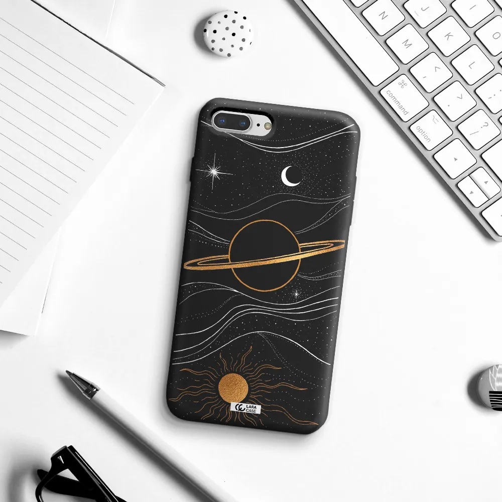 Saturn Apple iPhone 8 plus Silicone black Case