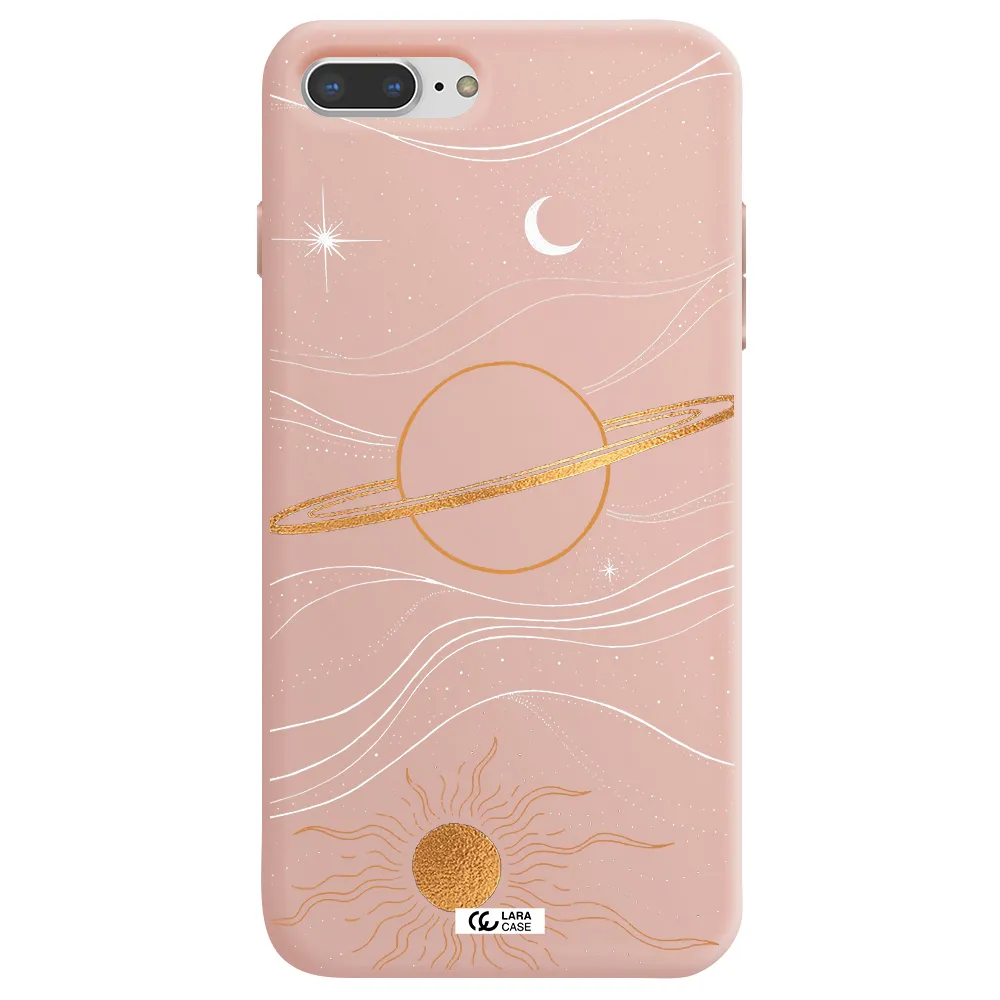 Saturn Apple iPhone 8 plus Silicone pastel pink Case