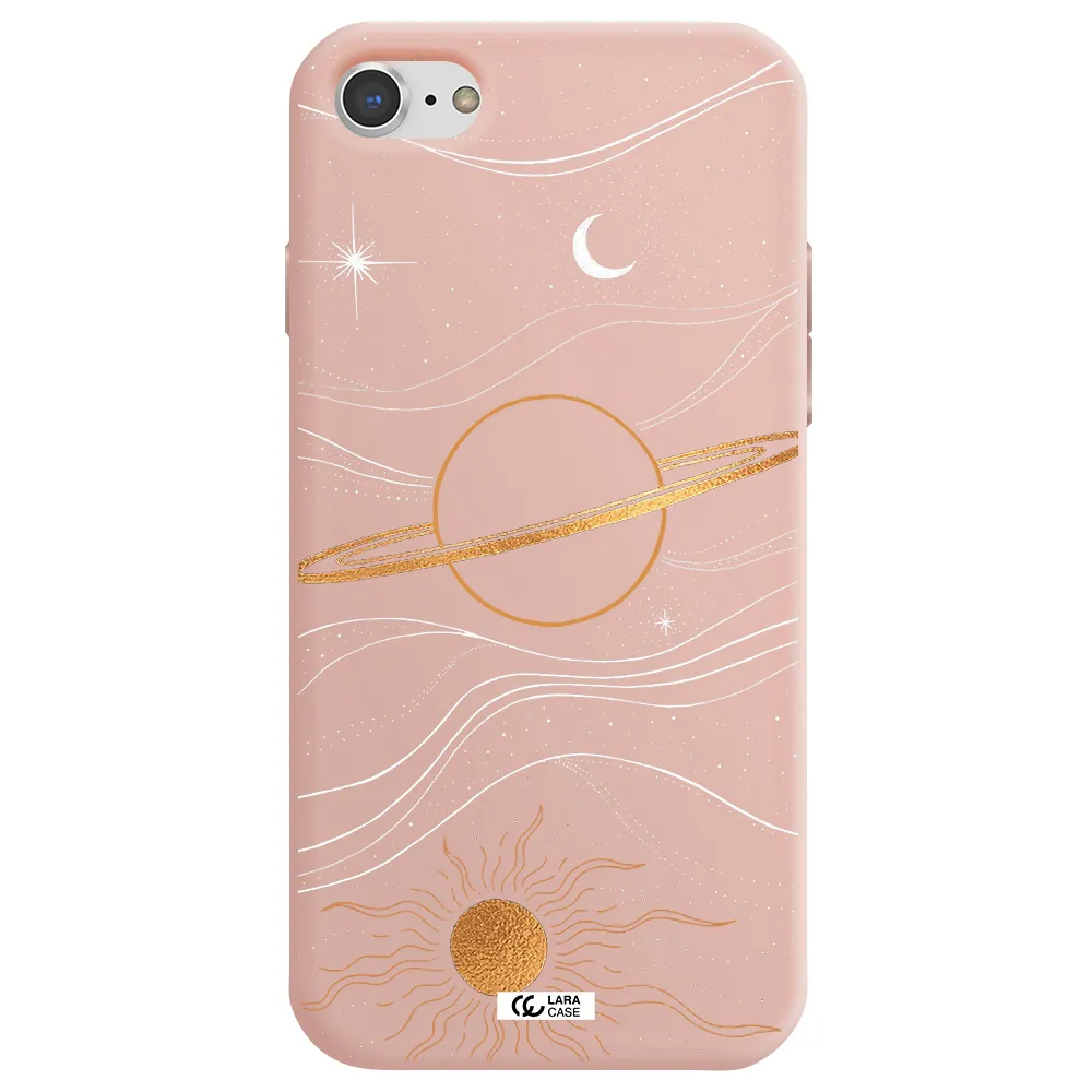 Saturn Apple iPhone 8 Silicone pastel pink Case