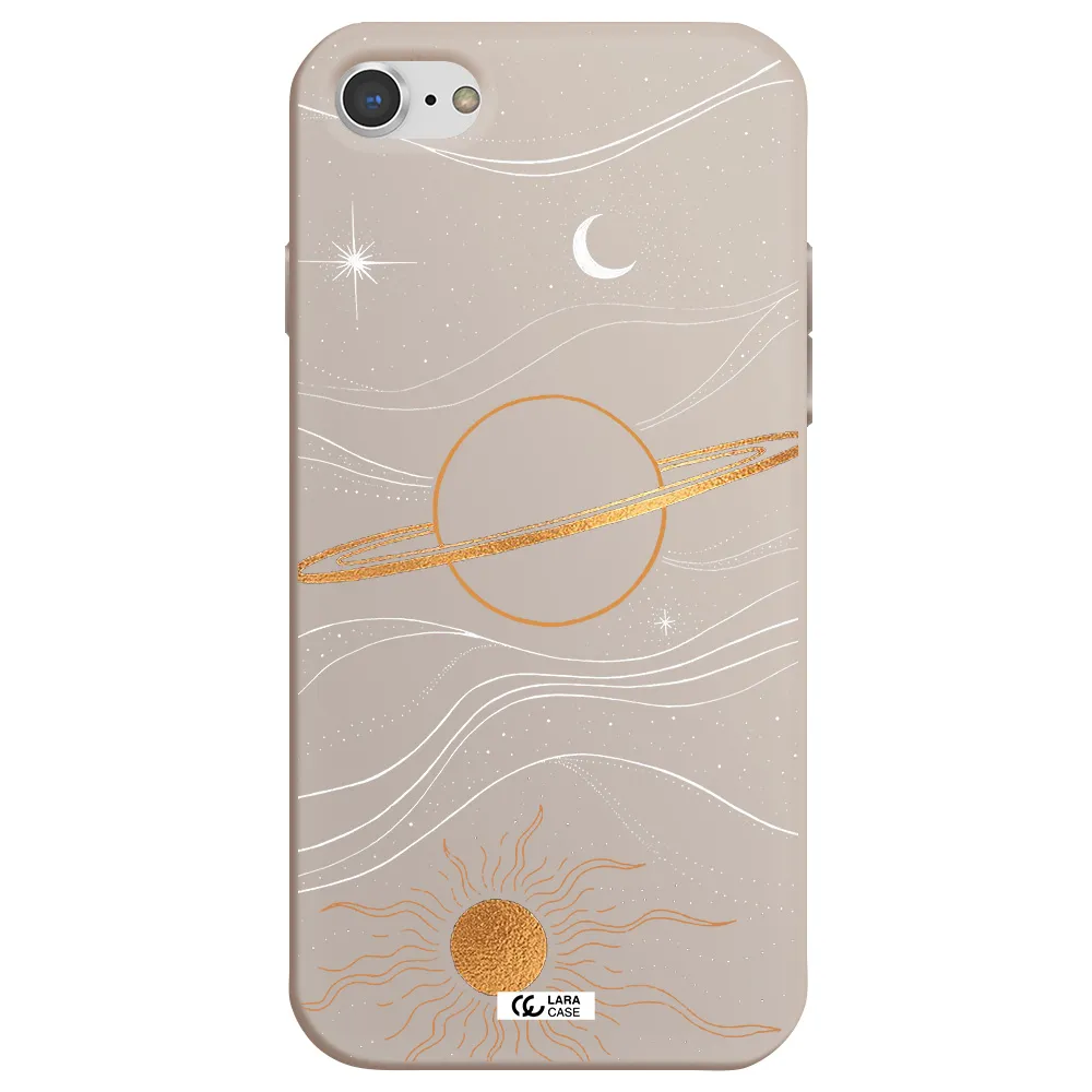 Saturn Apple iPhone 8 Silicone Stone Case