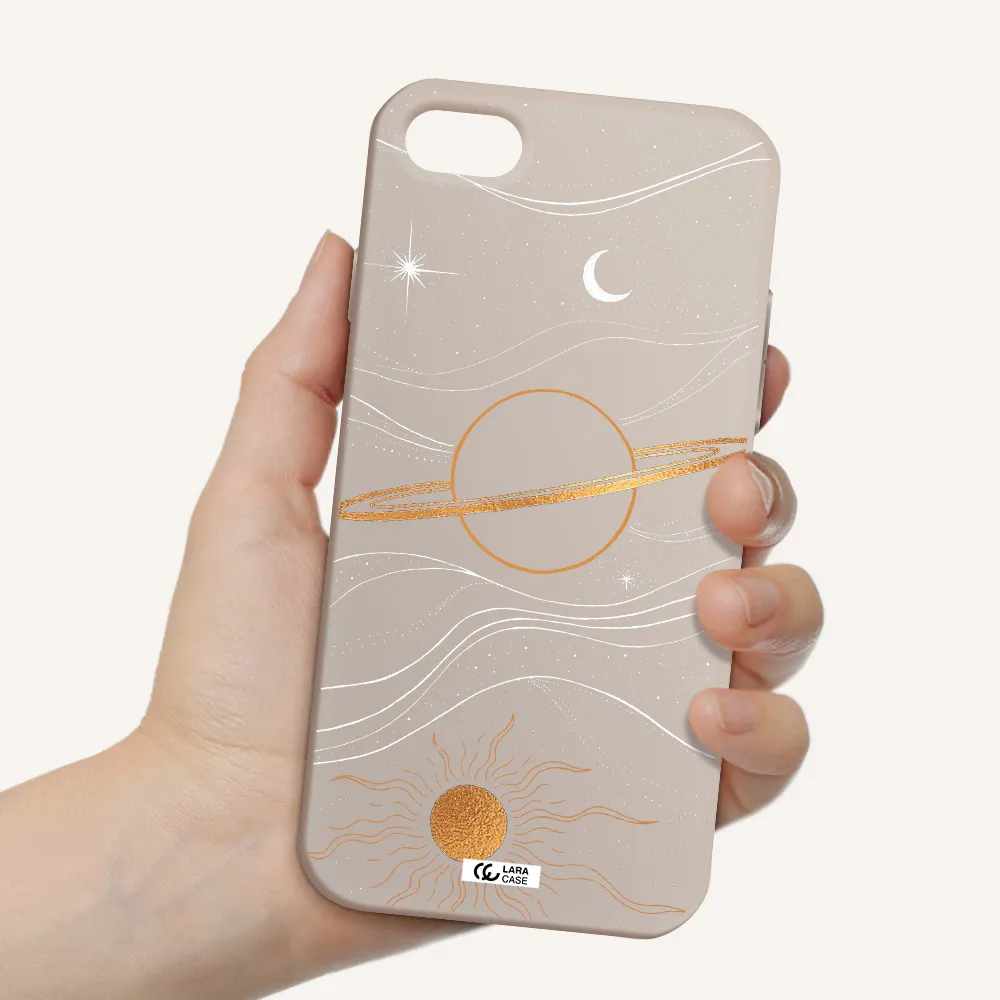 Saturn Apple iPhone 8 Silicone Stone Case