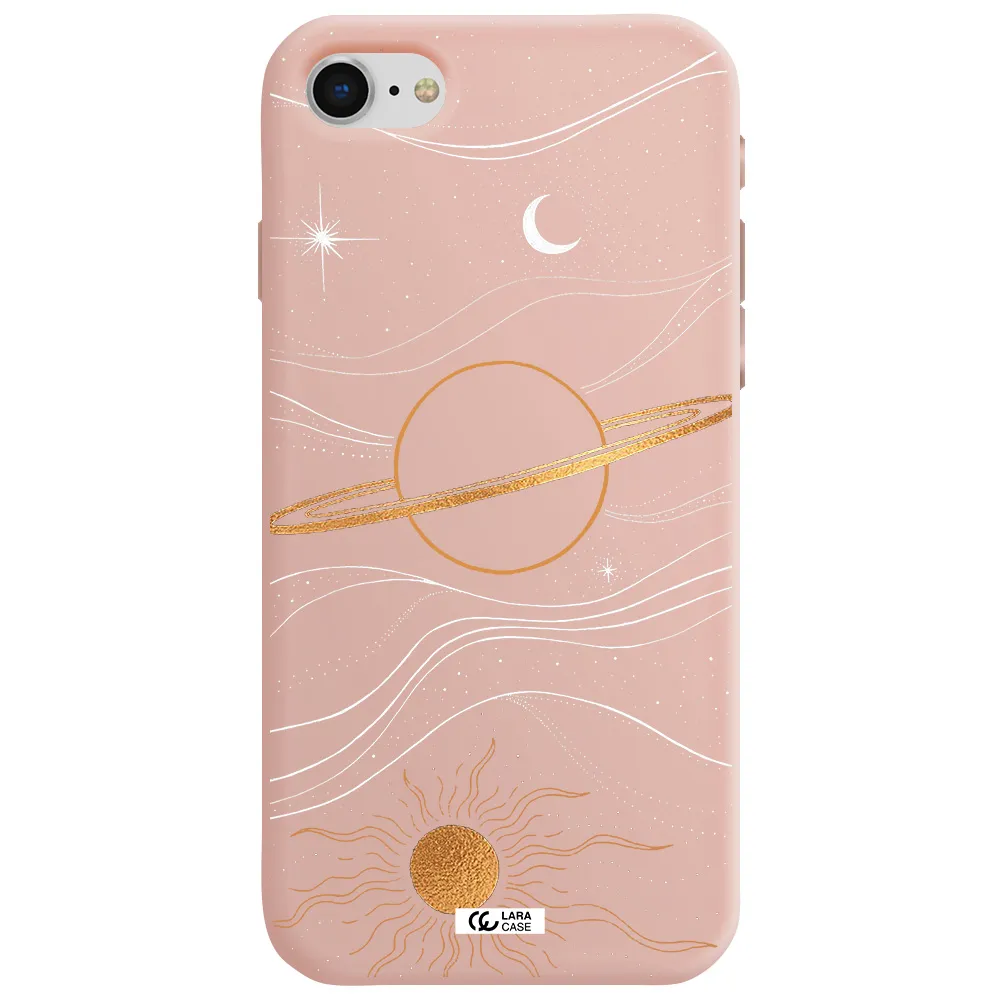Saturn Apple iPhone se 2020 Silicone pastel pink Case