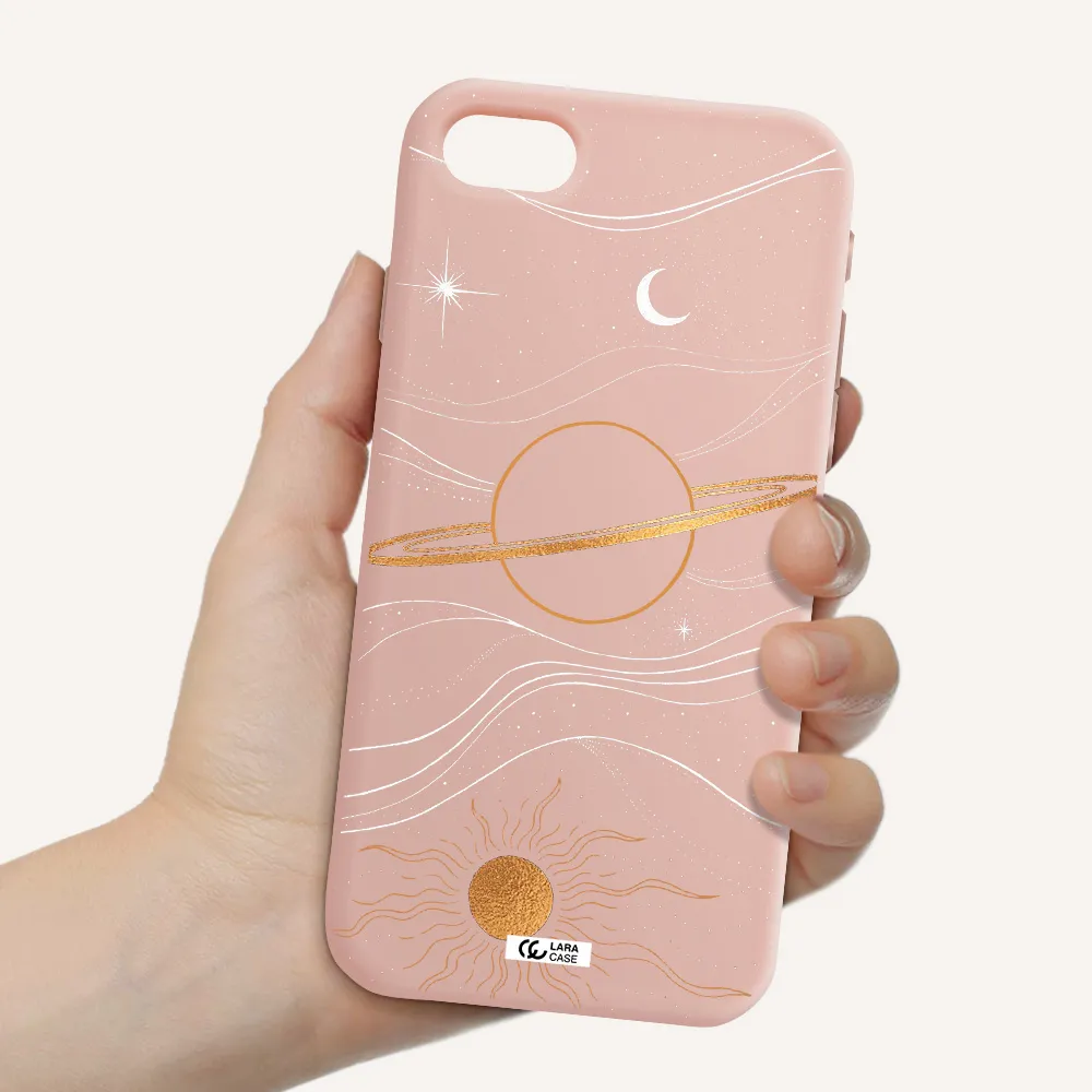 Saturn Apple iPhone se 2020 Silicone pastel pink Case