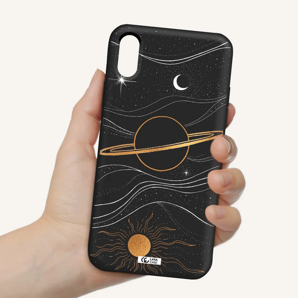 Saturn Apple iPhone X Silicone black Case