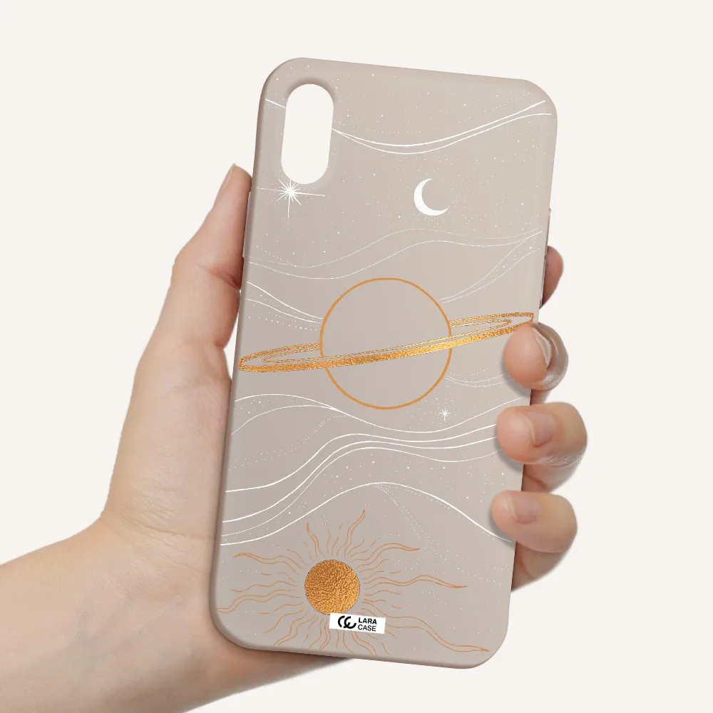 Saturn Apple iPhone XS Silicone Stone Case