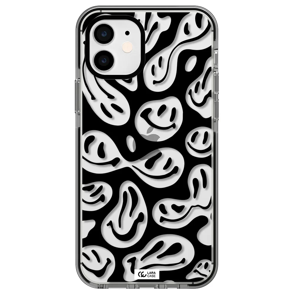 Smiley Faces Apple iPhone 11 impact black border Case