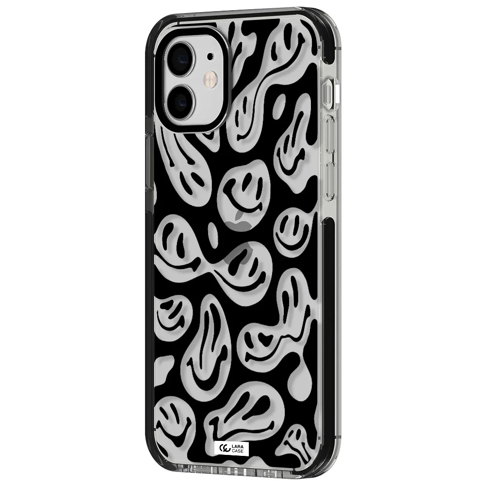 Smiley Faces Apple iPhone 11 impact black border Case