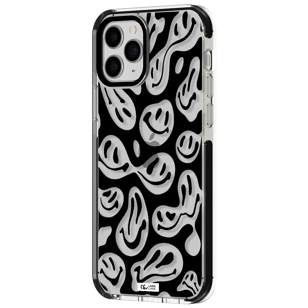 Smiley Faces Apple iPhone 11 pro impact black border Case