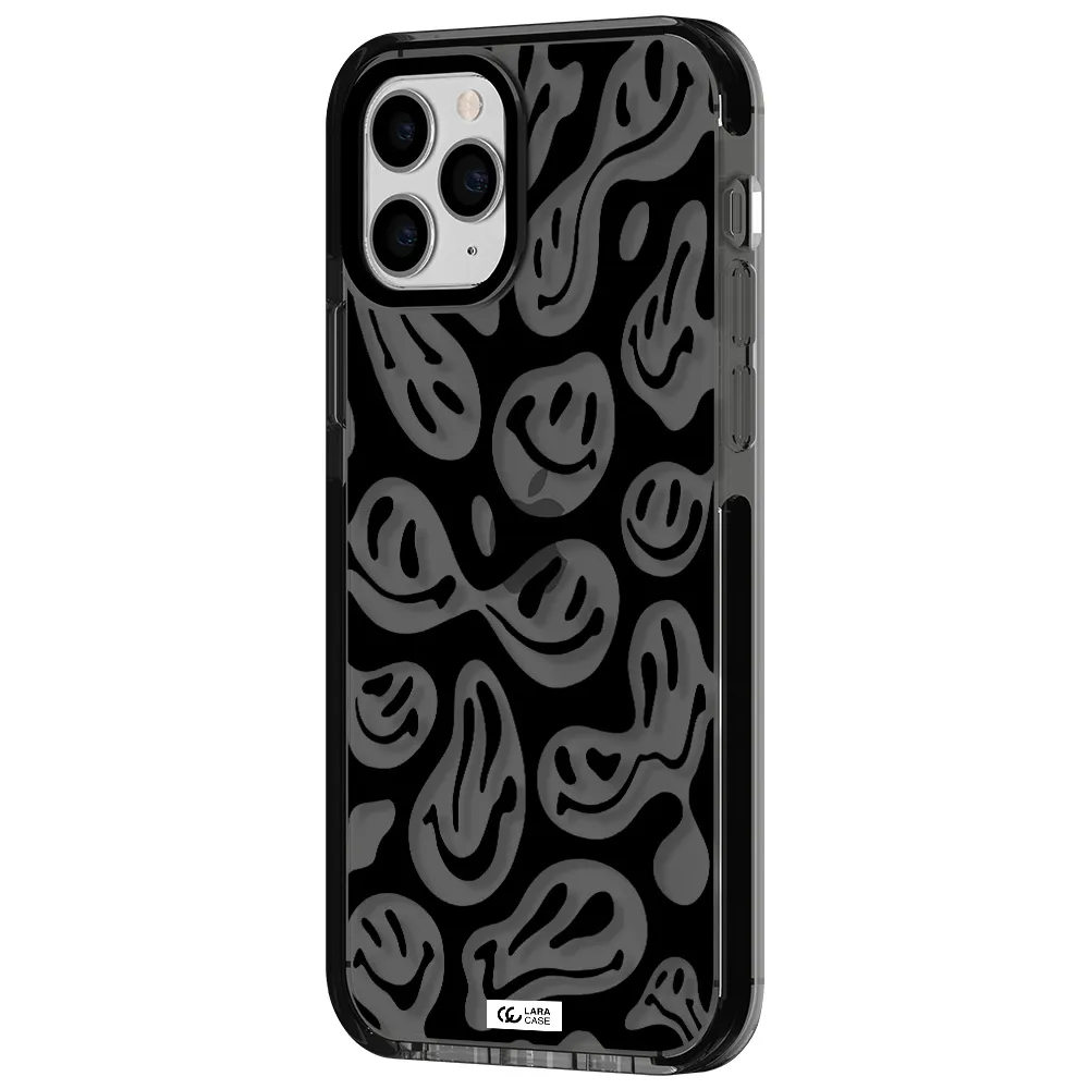 Smiley Faces Apple iPhone 11 pro impact Smoke Black Case