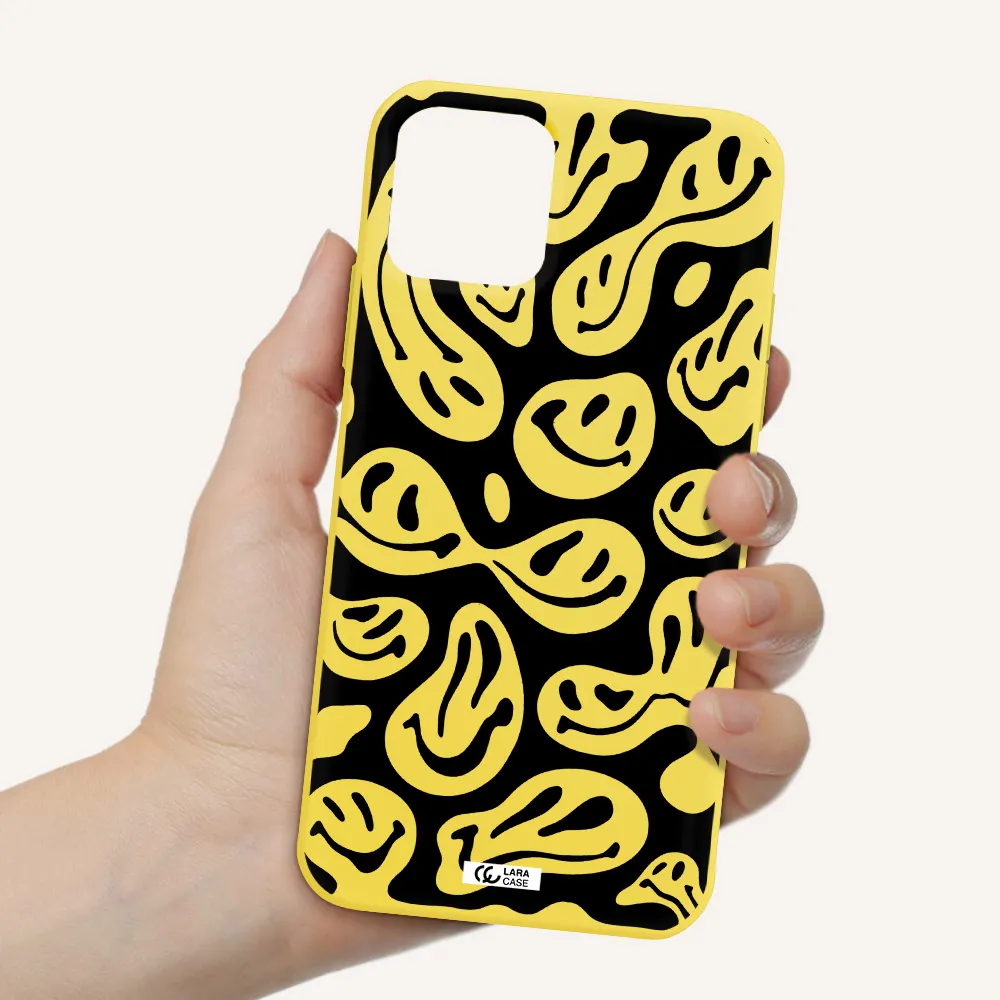 Smiley Faces Apple iPhone 11 pro Silicone canary yellow Case